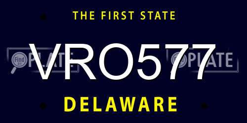 VRO577 Delaware License Plate