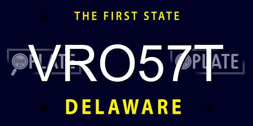 VRO57T Delaware License Plate