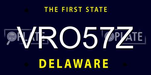 VRO57Z Delaware License Plate