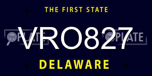 VRO827 Delaware License Plate
