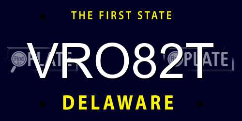 VRO82T Delaware License Plate