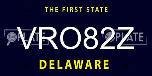 VRO82Z Delaware License Plate