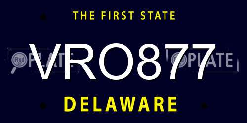 VRO877 Delaware License Plate