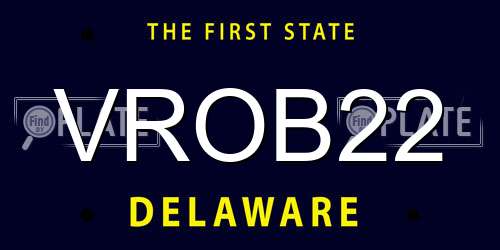 VROB22 Delaware License Plate