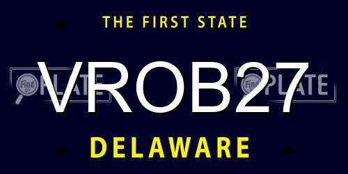VROB27 Delaware License Plate