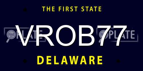 VROB77 Delaware License Plate