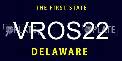 VROS22 Delaware License Plate