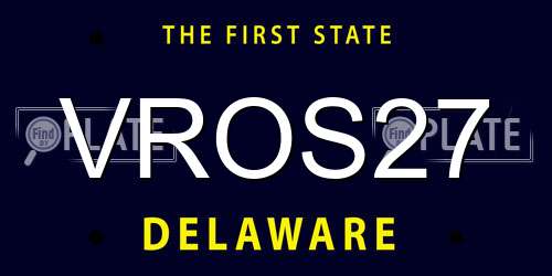 VROS27 Delaware License Plate
