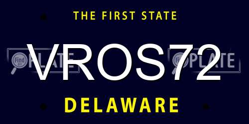 VROS72 Delaware License Plate