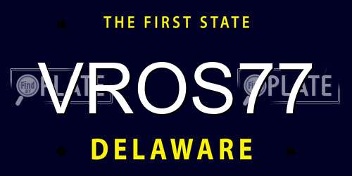 VROS77 Delaware License Plate
