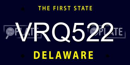 VRQ522 Delaware License Plate