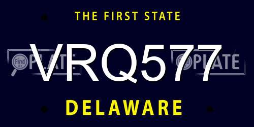 VRQ577 Delaware License Plate