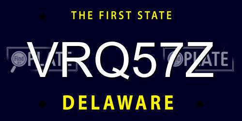 VRQ57Z Delaware License Plate