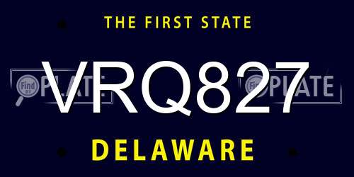 VRQ827 Delaware License Plate