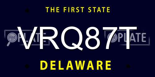 VRQ87T Delaware License Plate