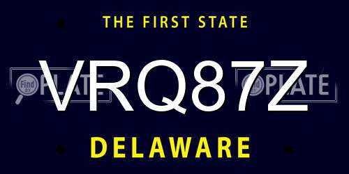 VRQ87Z Delaware License Plate