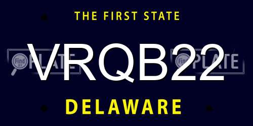 VRQB22 Delaware License Plate