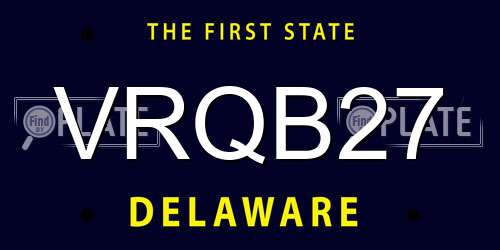 VRQB27 Delaware License Plate