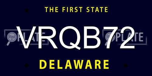 VRQB72 Delaware License Plate