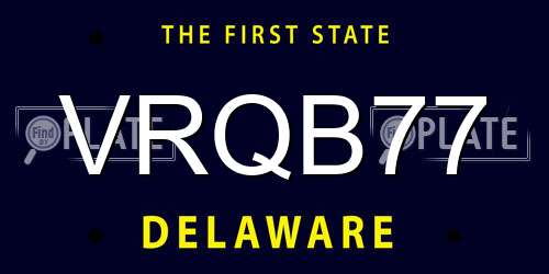 VRQB77 Delaware License Plate