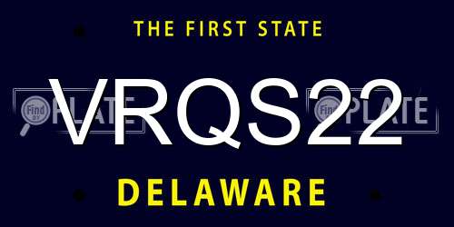 VRQS22 Delaware License Plate