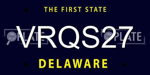 VRQS27 Delaware License Plate