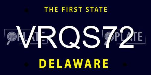 VRQS72 Delaware License Plate