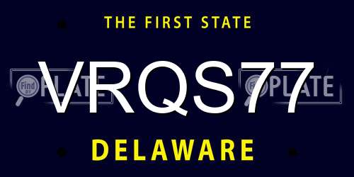 VRQS77 Delaware License Plate