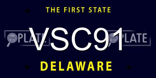 VSC91 Delaware License Plate