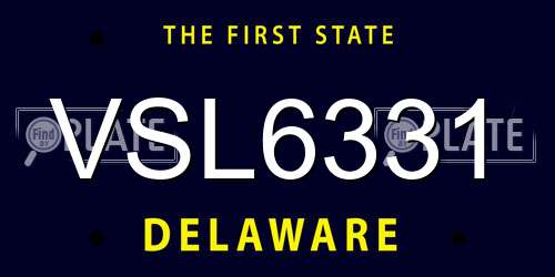 VSL6331 Delaware License Plate