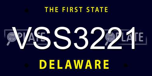 VSS3221 Delaware License Plate