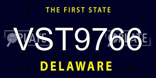 VST9766 Delaware License Plate