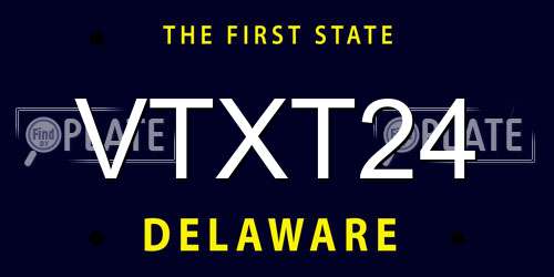 VTXT24 Delaware License Plate