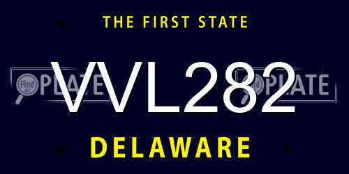 VVL282 Delaware License Plate
