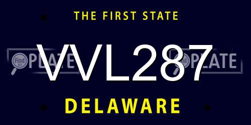 VVL287 Delaware License Plate