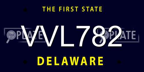 VVL782 Delaware License Plate