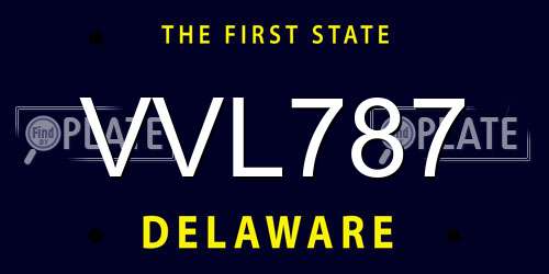 VVL787 Delaware License Plate