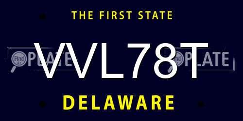 VVL78T Delaware License Plate