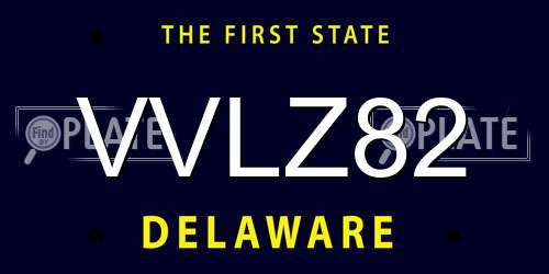 VVLZ82 Delaware License Plate