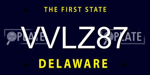 VVLZ87 Delaware License Plate