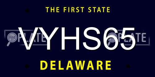 VYHS65 Delaware License Plate