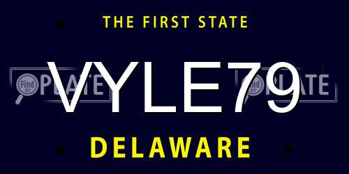 VYLE79 Delaware License Plate