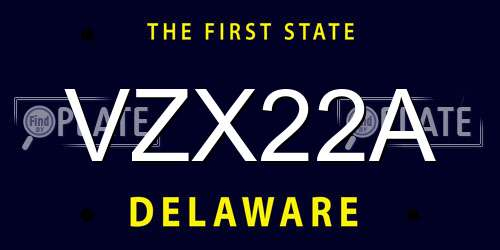 VZX22A Delaware License Plate