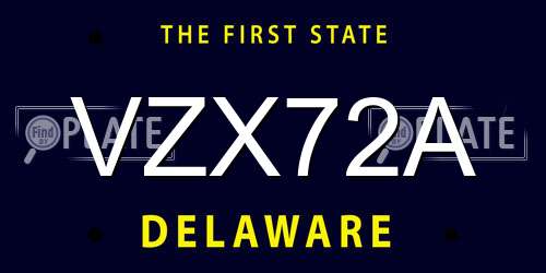 VZX72A Delaware License Plate