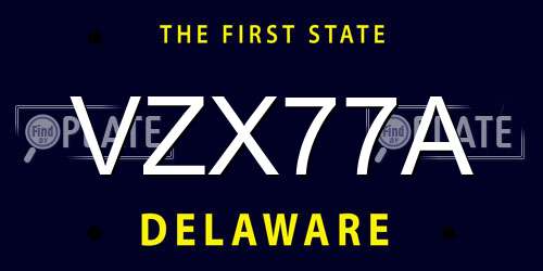 VZX77A Delaware License Plate