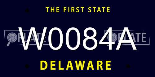 W0084A Delaware License Plate