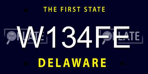 W134FE Delaware License Plate
