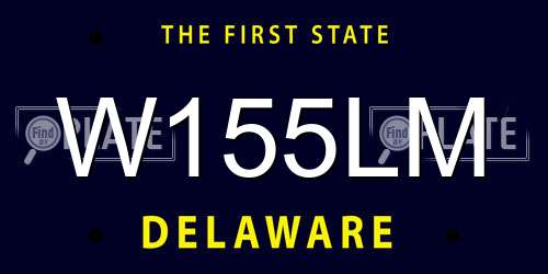 W155LM Delaware License Plate