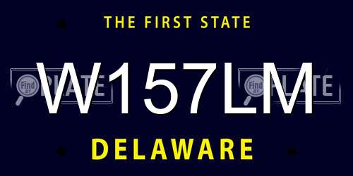 W157LM Delaware License Plate