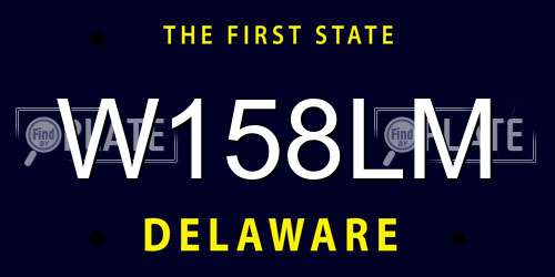 W158LM Delaware License Plate